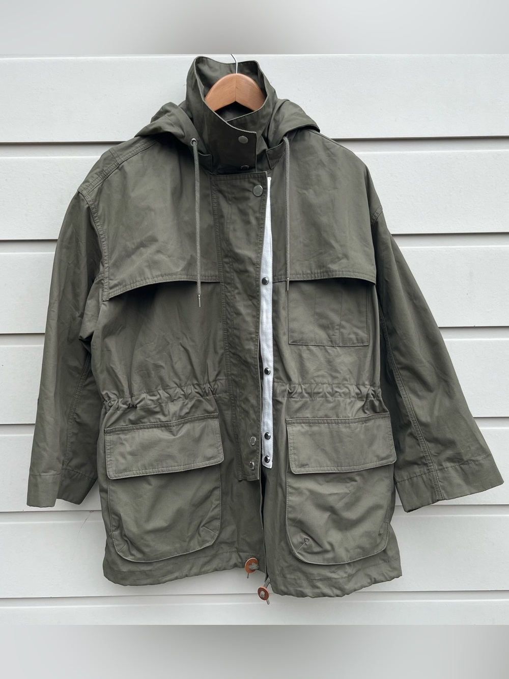 GAP x Victoria Beckham Olive Green Hooded Field Jacket size S/M